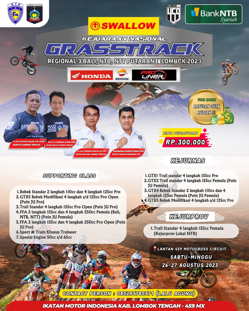 Sirkuit Lantan 459 Siap Gelar Swallow Kejurnas Grasstrack Region III Putaran IV