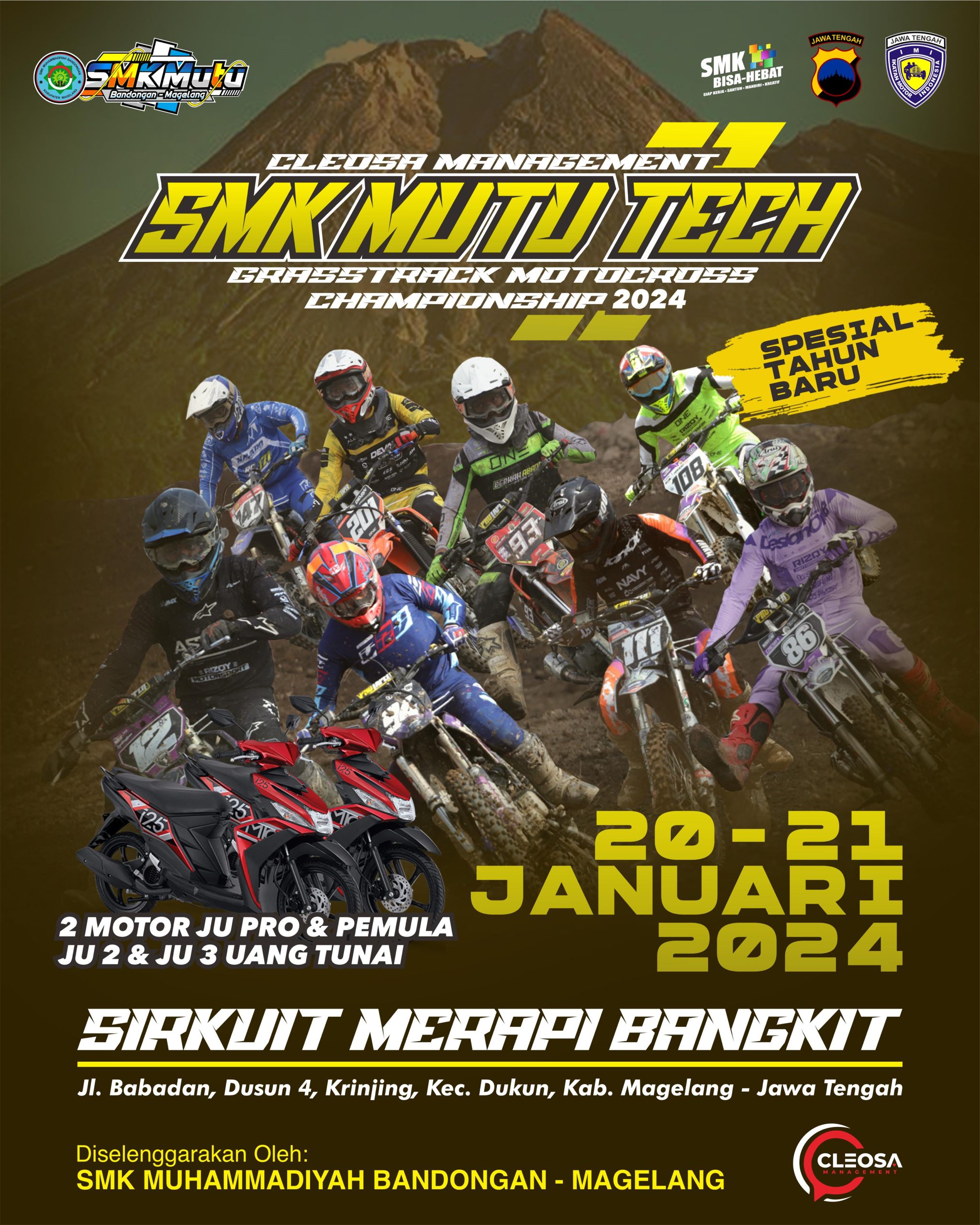 SMK Mutu Tech Grasstrack Motocross Championship 2024 Menyambut Semangat SMK Bisa Hebat Berhadiah Motor